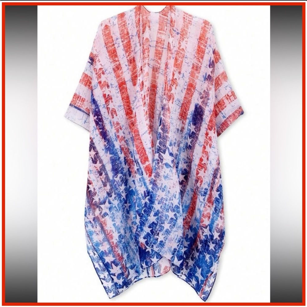 🇺🇸 Stars & Stripes American Flag Kimono Cover Up